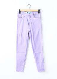 Pantalon slim tissage popeline taille normale violet LCDN femme