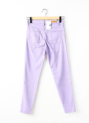 Pantalon slim tissage popeline taille normale violet LCDN femme
