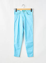 Pantalon slim tissage popeline taille normale bleu LCDN femme