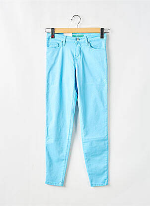 Pantalon slim tissage popeline taille normale bleu LCDN femme