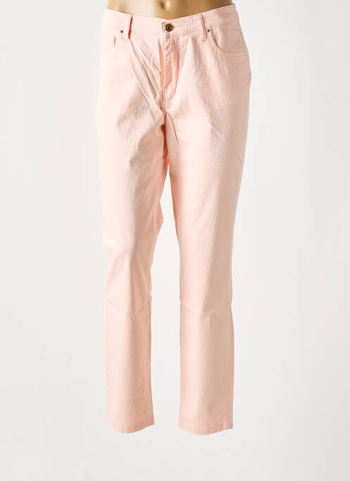 Pantalon slim tissage popeline taille normale rose LCDN femme
