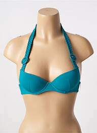 Haut de maillot de bain stretch haut soutien-gorge push-up bleu AUBADE femme