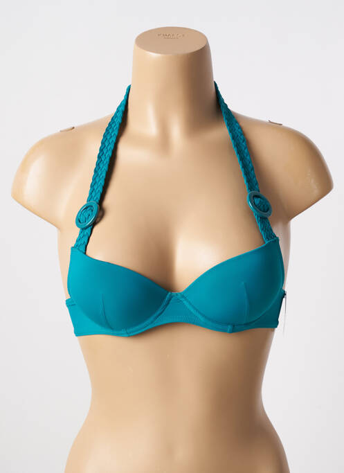 Haut de maillot de bain stretch haut soutien-gorge push-up bleu AUBADE femme