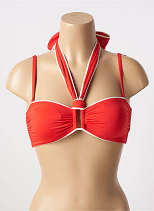 Haut de maillot de bain stretch haut soutien-gorge avec mousse de rembourrage amovible rouge AUBADE femme