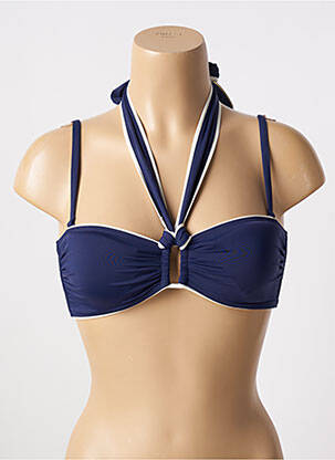 Haut de maillot de bain stretch haut soutien-gorge avec mousse de rembourrage amovible bleu fonce AUBADE femme