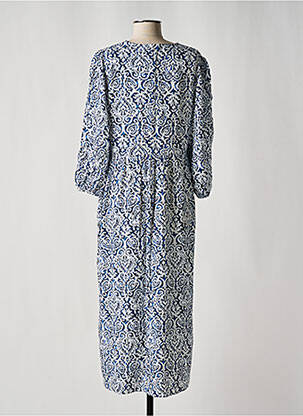 Robe mi-longue manches 3/4 manches 3/4 bleu HAJO femme