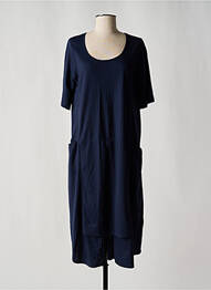Robe mi-longue manches courtes manches courtes bleu G!OZE femme