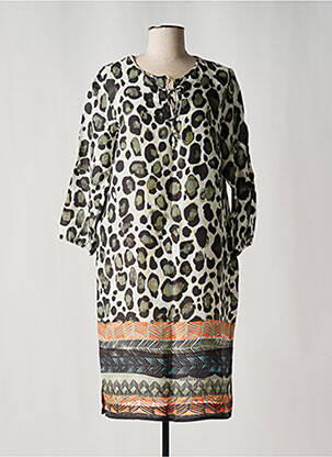 Robe mi-longue manches 3/4 manches 3/4 vert BARBARA LEBEK femme