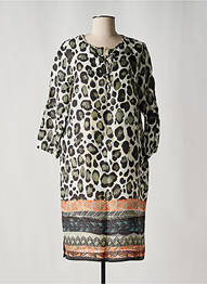 Robe mi-longue manches 3/4 manches 3/4 vert BARBARA LEBEK femme