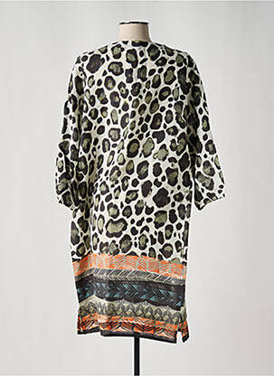 Robe mi-longue manches 3/4 manches 3/4 vert BARBARA LEBEK femme