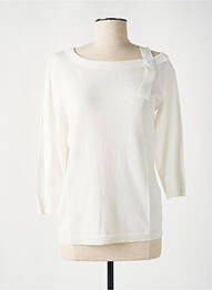 Pull stretch manches 3/4 blanc TRIPODE femme