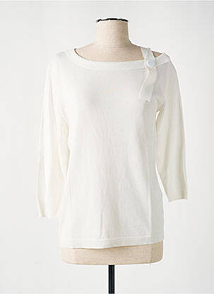 Pull stretch manches 3/4 blanc TRIPODE femme