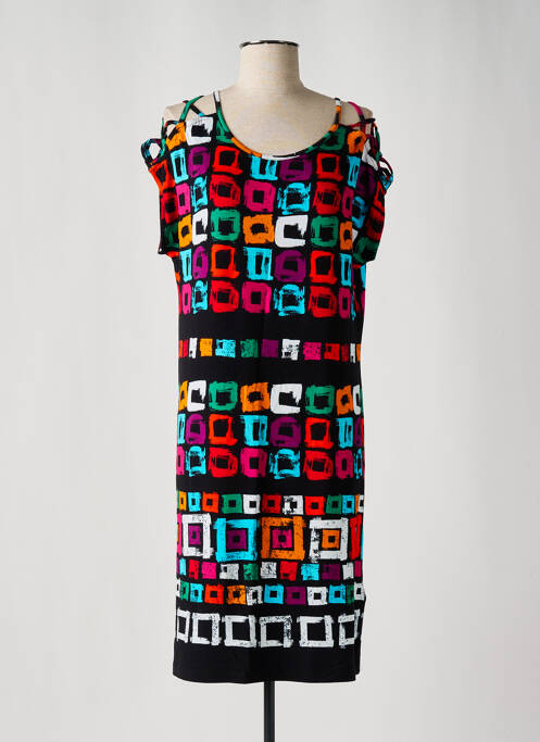 Robe mi-longue manches courtes manches courtes noir HAJO femme