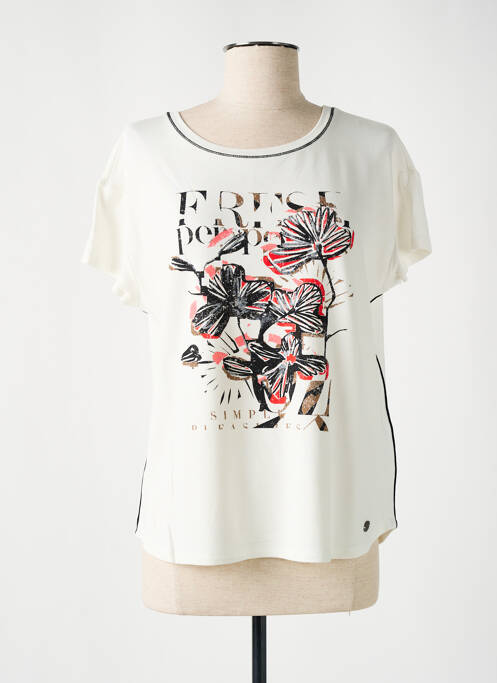 T-shirt beige BARBARA LEBEK pour femme