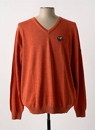 Pull col v manches longues orange HAJO homme