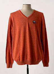 Pull col v manches longues orange HAJO homme