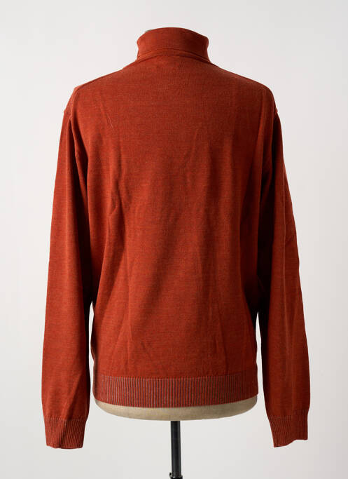 Pull col roulé orange HAJO pour homme
