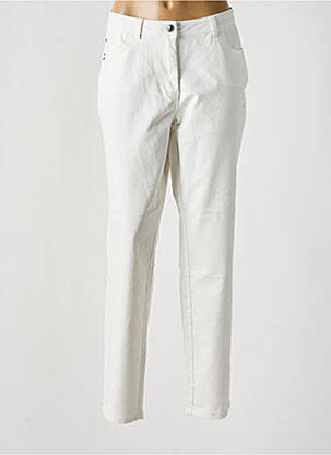 Pantalon slim tissage popeline taille normale blanc BARBARA LEBEK femme