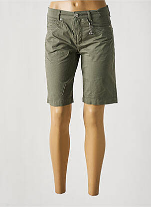 Bermuda tissage popeline taille normale vert ANNA MONTANA femme