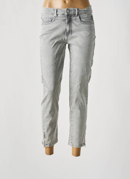 Jeans coupe slim gris ANNA MONTANA pour femme