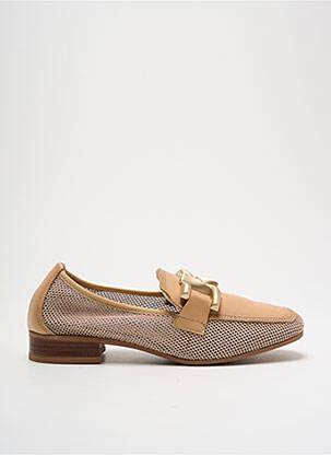 Mocassins tissage satiné talon plat jusqu'à 3cm beige HISPANITAS femme