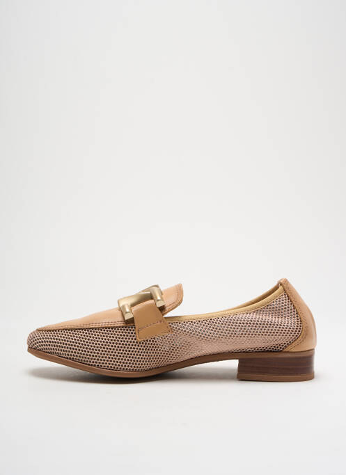 Mocassins tissage satiné talon plat jusqu'à 3cm beige HISPANITAS femme