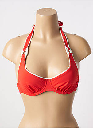 Haut de maillot de bain bretelles élastiquées haut soutien-gorge balconnet rouge AUBADE femme