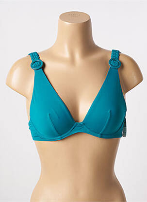 Haut de maillot de bain stretch haut soutien-gorge balconnet bleu AUBADE femme