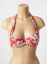 Haut de maillot de bain bretelles élastiquées haut soutien-gorge push-up orange AUBADE femme