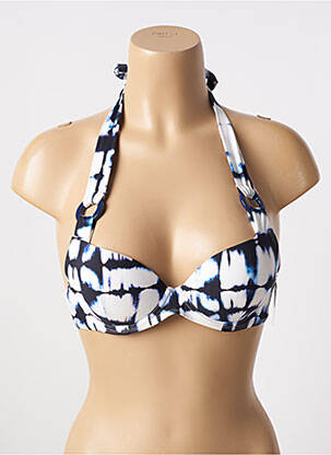 Haut de maillot de bain bretelles élastiquées haut soutien-gorge push-up bleu AUBADE femme