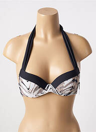 Haut de maillot de bain bretelles élastiquées haut soutien-gorge push-up noir AUBADE femme