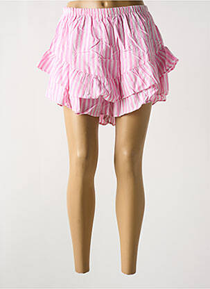 Jupe short taille élastique rose MC LORENE femme