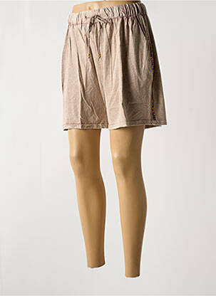 Short taille élastique marron GOLD SILVER femme