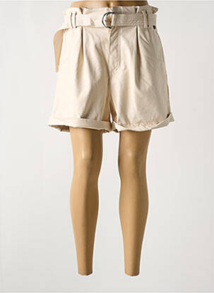 Short fermeture zippée sous rabat avec crochet beige BSB femme