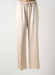 Pantalon large coupe fluide taille haute beige RINASCIMENTO femme