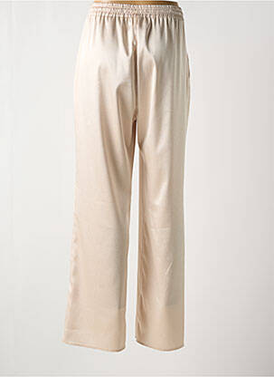 Pantalon large coupe fluide taille haute beige RINASCIMENTO femme