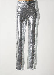 Pantalon droit taille haute taille haute argent EXQUISS'S femme