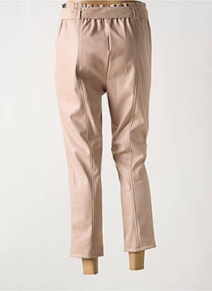 Pantalon 7/8 taille haute taille haute beige RINASCIMENTO femme