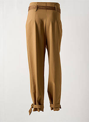 Pantalon droit stretch taille haute marron RINASCIMENTO femme