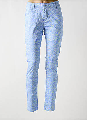 Pantalon slim tissage popeline taille normale bleu SOO femme