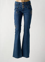 Jean coupe flare stretch taille normale bleu LESLIE femme