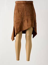 Jupe mi-longue taille à pinces marron ANA SOUSA femme