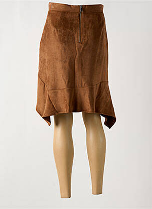 Jupe mi-longue taille à pinces marron ANA SOUSA femme