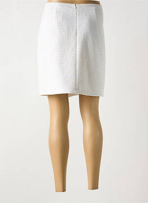 Jupe courte tissage tweed blanc RINASCIMENTO femme