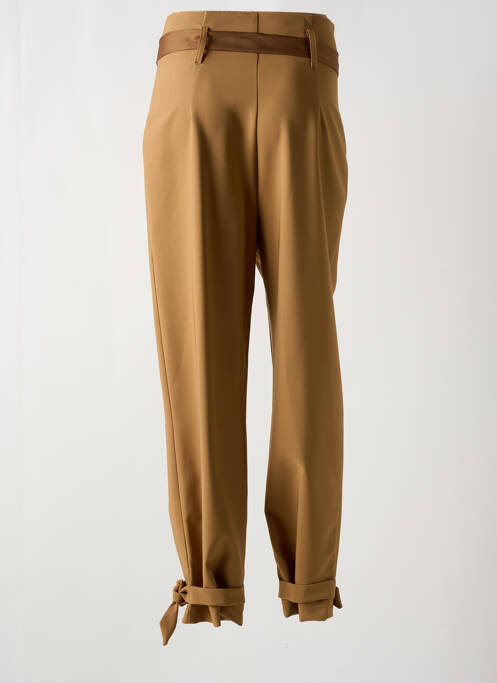 Pantalon droit stretch taille haute marron RINASCIMENTO femme