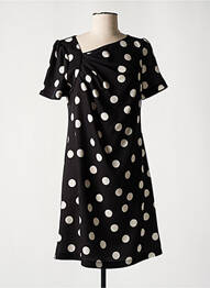 Robe courte fermeture zippée au dos manches courtes noir RINASCIMENTO femme