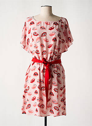 Robe courte manches courtes manches courtes rose TEMPERATURA femme