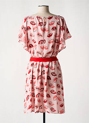 Robe courte manches courtes manches courtes rose TEMPERATURA femme
