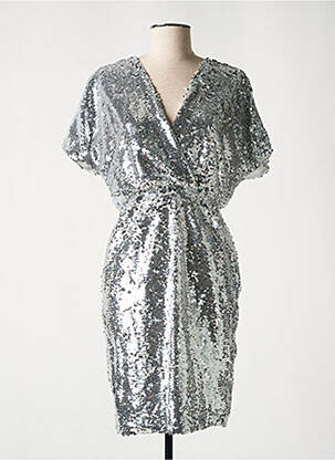 Robe mi-longue manches courtes manches courtes argent EXQUISS'S femme