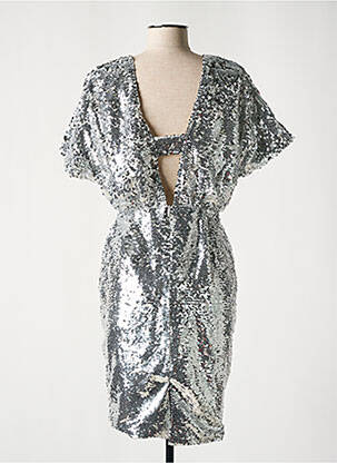 Robe mi-longue manches courtes manches courtes argent EXQUISS'S femme